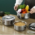 5PCS Stainless Steel  Cooking Pot Cookware Set,Multipurpose Cooking Pot with Lid
