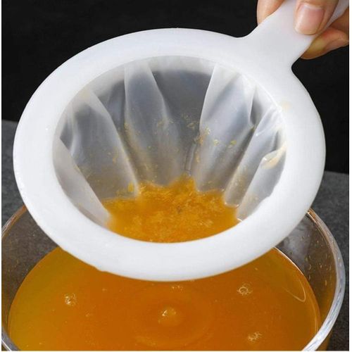 Kitchen Ultra-Fine Nylon Mesh Strainer – Plastic Fine Sieve Filter Spoon for Soy Milk, Coffee, Juice &amp; More
