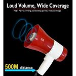 Handheld Megaphone with Loud Speaker, Recorder USB Memory Card Input Announcing Talk Record Play Siren Music, Rechargeable Battery Included
