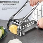 Beqqk 4in1 Vegetable Cutter, French Fries Cutter, Stainless Steel Fruit Cutter, Potato Chipper, Potato Slicer