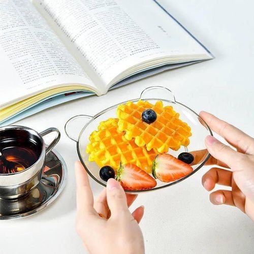 8 Pcs/Set Fruit Trays Serve Snacks Cartoon Bear Head Snack Plates Fruit Plates Household Supplies Clear(Transparent)