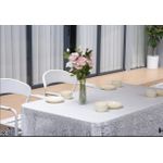 White lace tablecloth rectangle 150×300 cm, covering tea tablecloth flower embroidered lace tablecloth, elegant rectangle covering long retro embroidered reception tablecloth decoration