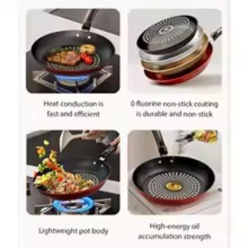 addigoes 28cm Crystal Diamond Non-Stick Frying Pan - Multi-Functional Kitchen Cookware with Easy-Clean Coating, Compatible with Gas &amp; Induction Stoves