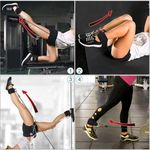 KipFit Black Ankle Straps (Pair) For Cable Machine Kickbacks, Glute Workouts, Lower Body Exercises - Adjustable Leg Straps with Neoprene Padding