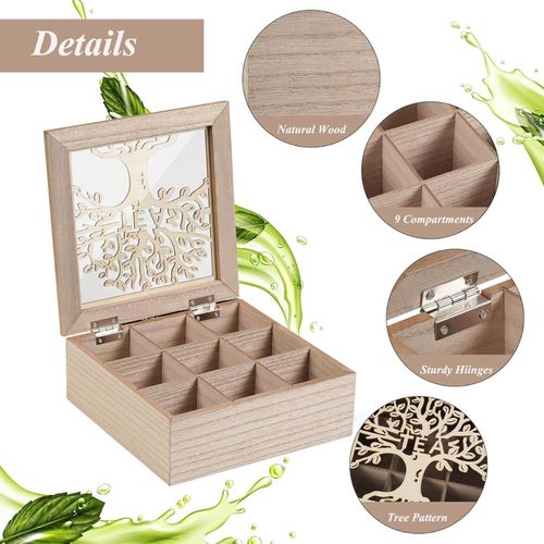 Handmade Wooden Family Tree Tea &amp; Coffee Organizer – Rustic Kitchen Storage