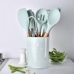 11 Piece Silicone Kitchen Utensil Set, Non-Stick Spoons