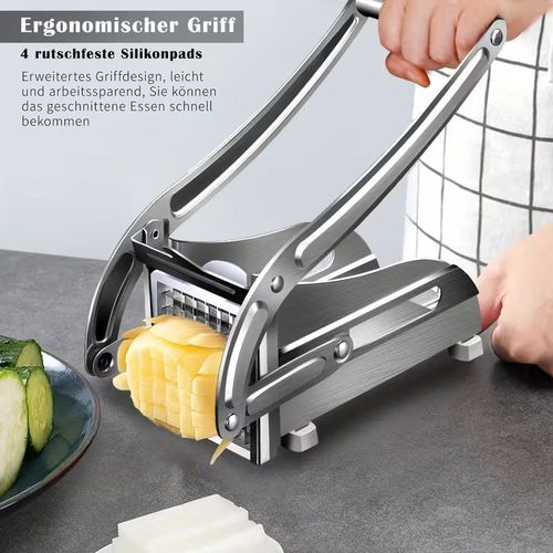 Beqqk 4in1 Vegetable Cutter, French Fries Cutter, Stainless Steel Fruit Cutter, Potato Chipper, Potato Slicer
