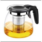 CrystalBrew™ Borosilicate Glass Tea Decanter – Sleek Black Edition