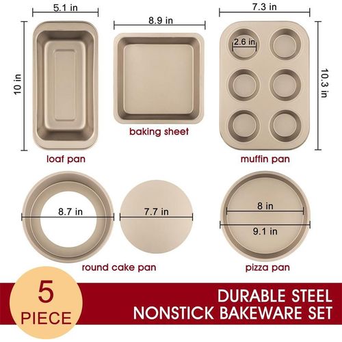 5-piece non-stick metal cake mold set, oven baking utensil set