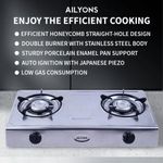 AILYONS GS017 Gas Cooker Double Burner Stainless Steel Table Top (1YR WRTY)