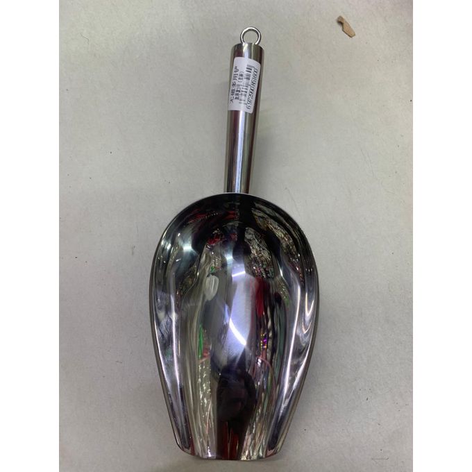 12 inches deep 600 grams  extra heavy  stainless steel scoup with ring handle for hanging after use