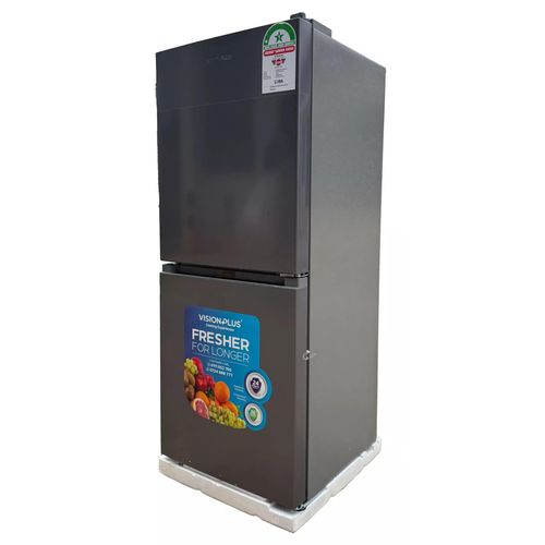 Vision Plus VPFR140NC, 140L Double Door Bottom Freezer Fridge - Inox