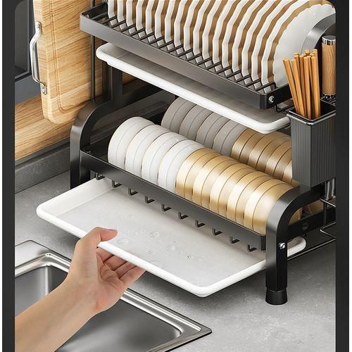 cloudoon Cloudoon Dish Drainer 2 Tier Large Dish Drying Rack Plate Storage Rack