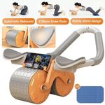 Automatic Rebound Abdominal Wheel With 2 Elbow Pads – Orange – Core Training Equipment