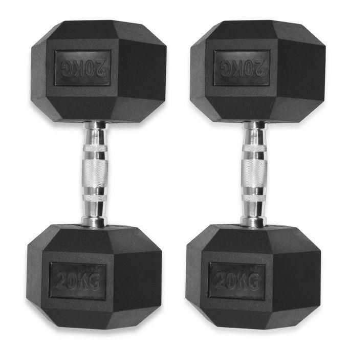 Black Hexagon Dumbells Weight Set