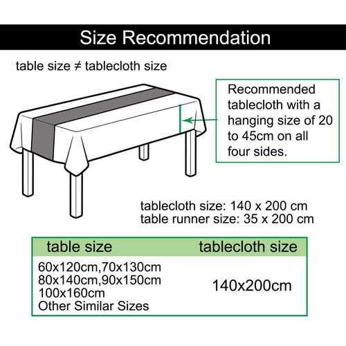 Solid Tablecloth and Table Runner Set, Washable Kitchen Dining Table Decoration for Home Party Decor, Light Blue