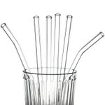 4-pack of high borosilicate transparent glass straws, heat-resistant and durable, with a free brush