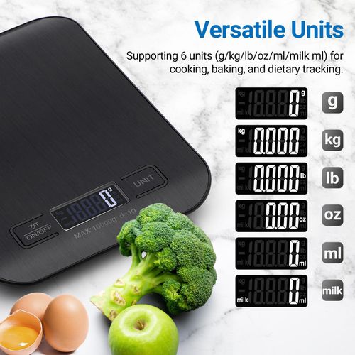 Inkbird Food Scale Digital Kitchen Scale Stainless Steel Platform Backlit LCD