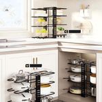 Foldable multifunctional kitchen storage rack, pot lid storage rack