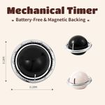 Planet-Shaped Mechanical Timer  No Batteries Needed  59-Minute Countdown  Magnetic Base  Multi-Purpose Kitchen, Study &amp; Classroom Timer (Black)