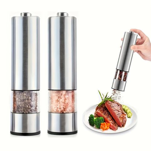 Electric Salt and Pepper Grinder Set Adjustable Coarseness Battery Powered Automatic Spice Mill