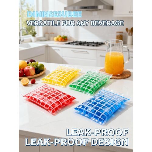 Disposable Self-Sealing Ice Cube Trays  BPA-Free PE Ice Molds