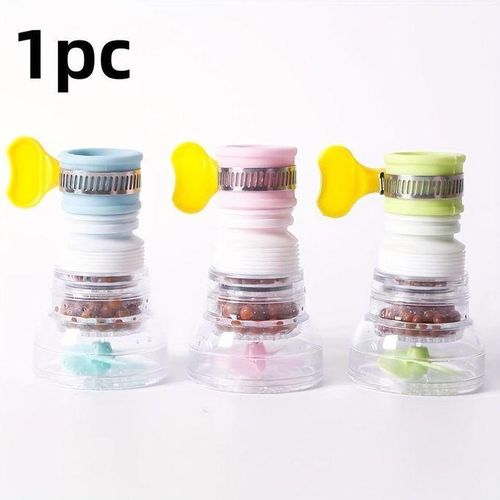 Rotary Retractable 1 Piece Anti-Splash Faucet Mount Filter With Universal Connector Thread, Water