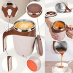 Automatic Magnetic Stirring Coffee Cup, 380ml Auto Self Stirring Coffee Mug Stainless Steel Cup Electric Smart Mug, Rotating Office Travel Mixing Cup for Hot Chocolate Cocoa Milk Latte Tea, MULTICOLOR