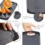 CYFAZA Cutting Boards for Kitchen, Large-Small Cutting Board Set of 3, Dishwasher Safe, Juice Groove, Easy Grip Handle, Non-Slip Rubber Cutting Board