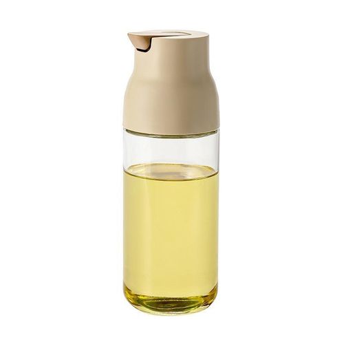 Leak proof glass with gravity nozzle 500ml oil pot - white