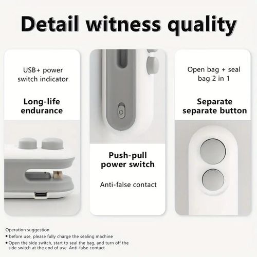 Mini USB Rechargeable 2-in-1 Heat Bag Sealer And Cutter