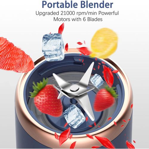 Personal Blender for Shakes &amp; Smoothies, 400ml – 2 To-Go Portable Cups &amp; Lids, Easy Clean, High-Speed Mixer for Juices, Kitchen, Baby Food – Powerful Motor, Safe Double Tap