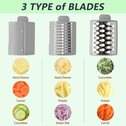TodyJeyHo New Electric Cheese Grater, Electric Salad Maker, Multi-function Grater, Automatic Vegetable Chopper Slicer, Professional Multi-conical Blade, Stainless Steel