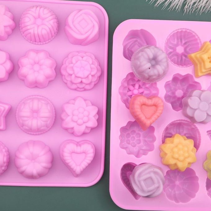 12 Grids Different Flower Grass Shape Silicon Model