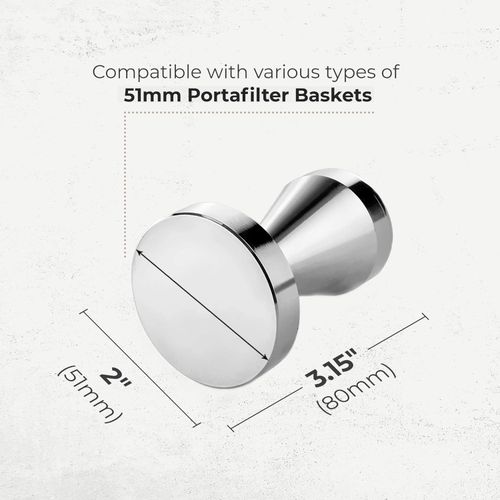 Flushrenic Coffee tools,Coffee Tamper 51mm, Espresso Tamper,Stainless Steel Coffee Tamper,Premium Coffee Press Tool ,Espresso Accessories for Barista,Ground Coffee Hand Tamper for Espresso Machine