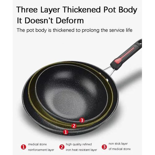 3-piece non-stick cookware set, best-selling soup pot, wok, frying pan, and cookware set