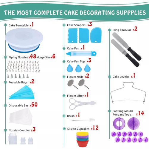 150pcs cake baking tool set cake turntable set squeezer scraper baking tool set