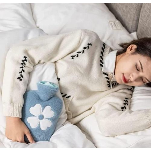 1L Hot Water Bottle With Cover (Blue)