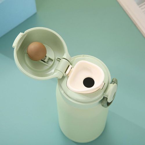 Flushrenic Mini Water Bottle,Thermal Cup With Snap Flip Lid Leak Proof,Cute Insulated Stainless Steel Bottle For Hot &amp; Cold Drink,BPA Free,Perfect for Coffee,beverage,Water,Tea (Green, 350ml)