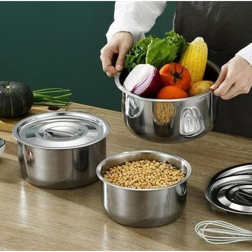 5PCS Stainless Steel  Cooking Pot Cookware Set,Multipurpose Cooking Pot with Lid
