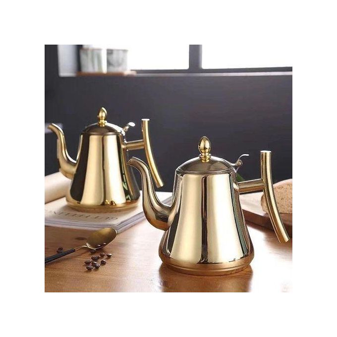 Luxurious Stainless Steel Tea Pot-gold