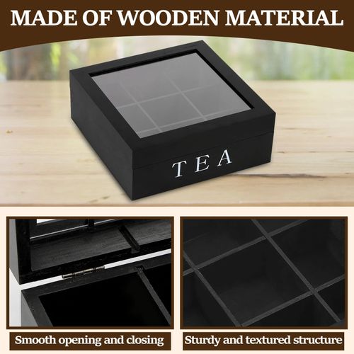 9 Grids Wooden Tea Bag Organizer Spice Kitchen Organizer