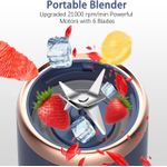 Personal Blender for Shakes &amp; Smoothies, 400ml – 2 To-Go Portable Cups &amp; Lids, Easy Clean, High-Speed Mixer for Juices, Kitchen, Baby Food – Powerful Motor, Safe Double Tap