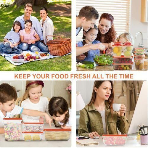 17-Piece BPA-Free Microwaveable and Freezer-Safe Storage Container Set with Lids (Orange)