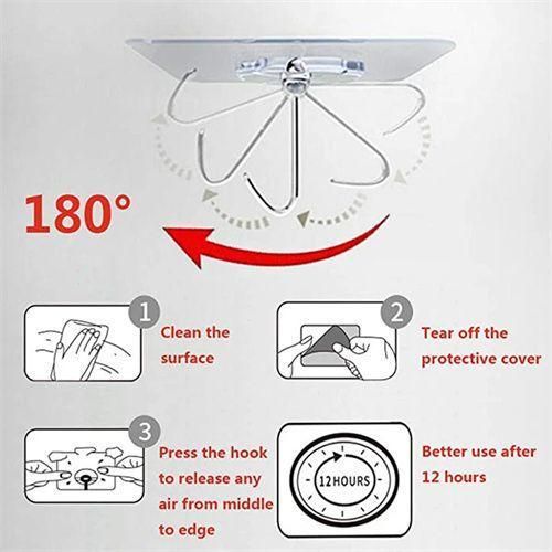 10PCS Powerful Non-Mark Storage Hooks Hangers Fixtures