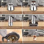 Stainless Steel Italian  Pot Espresso  Coffee Maker For 6 Cups