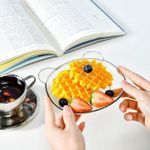 8 Pcs/Set Fruit Trays Serve Snacks Cartoon Bear Head Snack Plates Fruit Plates Household Supplies Clear(Transparent)