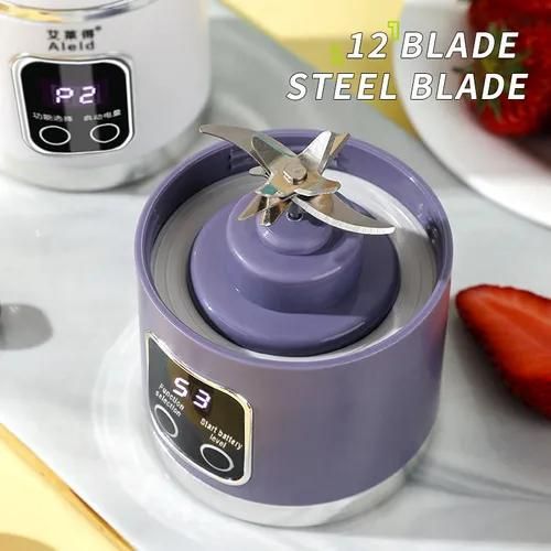 450ML Rechargeable Portable Juicer Blender Freshly Squeezed Juice Mixer Personal Safety 12 Blades Mini Juicer