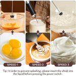 TOUPHY Handheld Electric Foam Maker Milk Frother with 2 Stainless Whisks For Latte, Cappuccino, Hot Chocolate, Egg