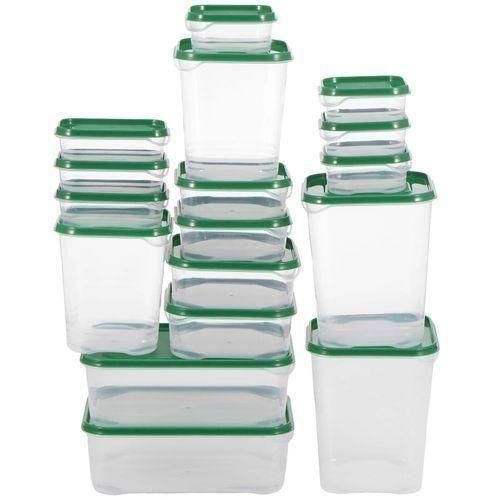 Green 17PCS Plastic Storage Box for Household Food and Fruit Packaging